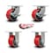 Service Caster 6 Inch Heavy Duty Red Poly on Cast Iron Wheel Caster Brakes 2 Rigid SCC, 2PK SCC-KP92S630-PUR-RS-SLB-2-R-2 - alternate 5